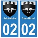 02 Saint-Michel ville autocollant plaque