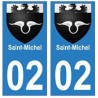02 Saint-Michel ville autocollant plaque