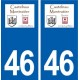46 Castelnau-Montratier logo autocollant plaque stickers ville