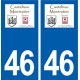 46 Castelnau-Montratier logotipo de la etiqueta engomada de la placa de pegatinas de la ciudad