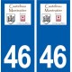 46 Castelnau-Montratier logo autocollant plaque stickers ville