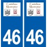 46 Castelnau-Montratier logotipo de la etiqueta engomada de la placa de pegatinas de la ciudad
