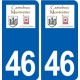 46 Castelnau-Montratier logo autocollant plaque stickers ville