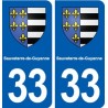 33 Sauveterre-de-Guyenne blason ville autocollant plaque stickers