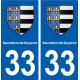 33 Sauveterre-de-Guyenne blason ville autocollant plaque stickers