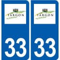 33 Targon logo ville autocollant plaque stickers