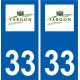 33 Targon logo ville autocollant plaque stickers