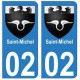 02 Saint-Michel ville autocollant plaque