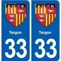 33 Targon blason ville autocollant plaque stickers