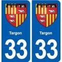 33 Targon escudo de armas de la ciudad de etiqueta, placa de la etiqueta engomada