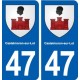 47 Castelmoron-sur-Lot blason autocollant plaque stickers ville