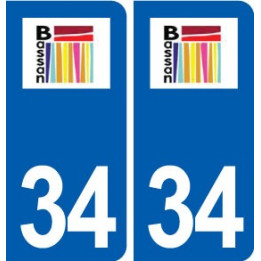 34 Bassan logo ville autocollant plaque stickers