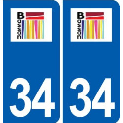 34 Bassan logo ville autocollant plaque stickers