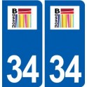 34 Bassan logo ville autocollant plaque stickers