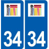 34 Bassan logo ville autocollant plaque stickers