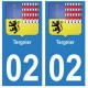 02 Tergnier ville autocollant plaque