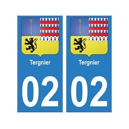 02 Tergnier ville autocollant plaque