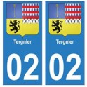 02 Tergnier ville autocollant plaque