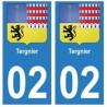 02 Tergnier ville autocollant plaque
