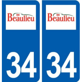 34 Beaulieu logo ville autocollant plaque stickers