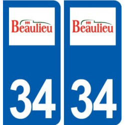 34 Beaulieu logo ville autocollant plaque stickers