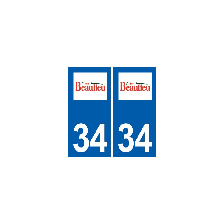 34 Beaulieu logo ville autocollant plaque stickers