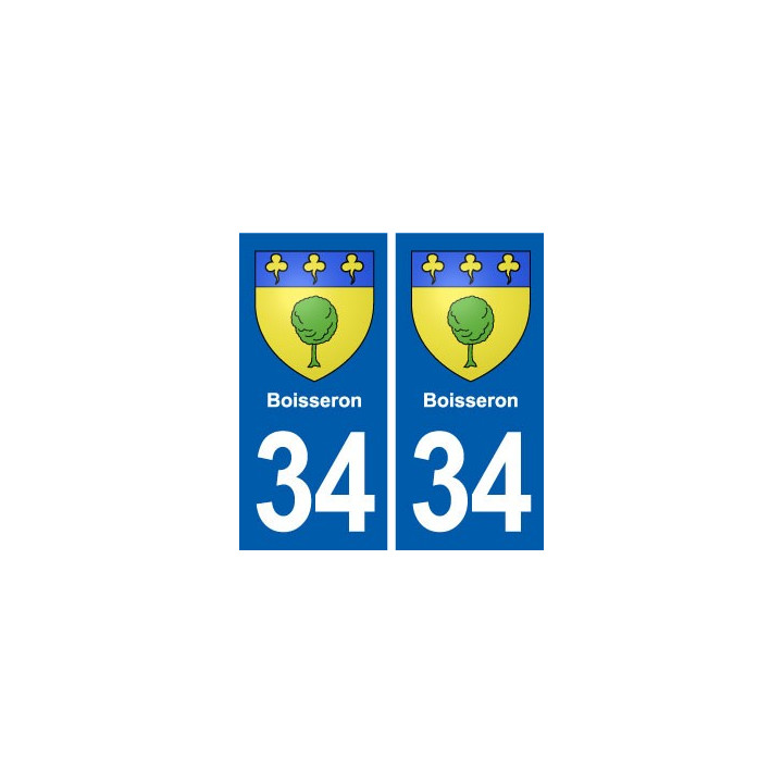34 Boisseron blason ville autocollant plaque stickers