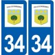 34 Boisseron logo ville autocollant plaque stickers