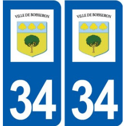 34 Boisseron logo ville autocollant plaque stickers