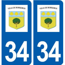 34 Boisseron logo ville autocollant plaque stickers