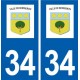 34 Boisseron logo ville autocollant plaque stickers