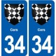 34 Cers blason ville autocollant plaque stickers