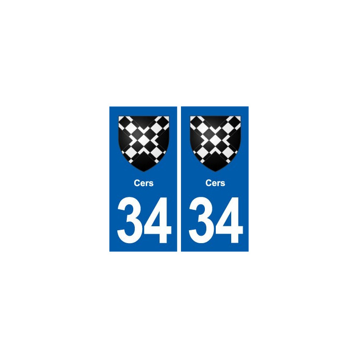 34 Cers blason ville autocollant plaque stickers