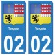 02 Tergnier ville autocollant plaque