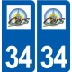 34 Cers logo ville autocollant plaque stickers
