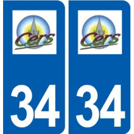 34 Cers logo ville autocollant plaque stickers