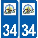 34 Cers logo ville autocollant plaque stickers