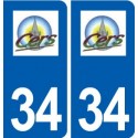 34 Cers logo ville autocollant plaque stickers