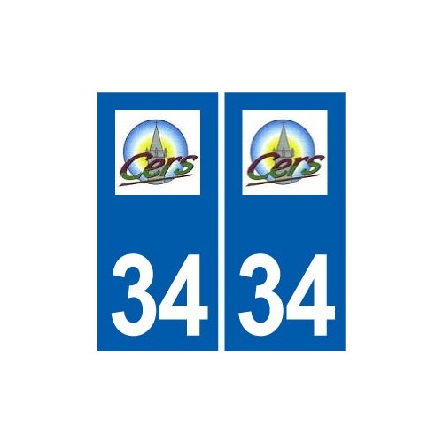 34 Cers logo ville autocollant plaque stickers