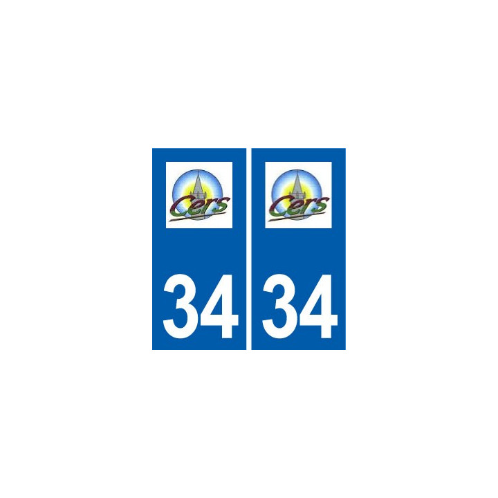34 Cers logo ville autocollant plaque stickers
