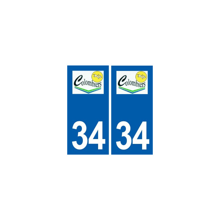 34 Colombiers logo ville autocollant plaque stickers
