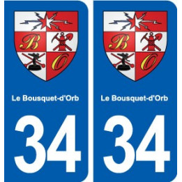34 Le Bousquet-d'Orb blason ville autocollant plaque stickers