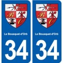 34 Le Bousquet-d'Orb blason ville autocollant plaque stickers