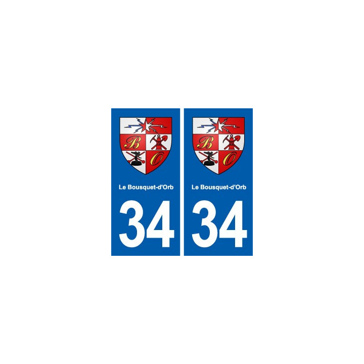 34 Le Bousquet-d'Orb blason ville autocollant plaque stickers