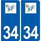 34 Le Bousquet-d'Orb logo ville autocollant plaque stickers