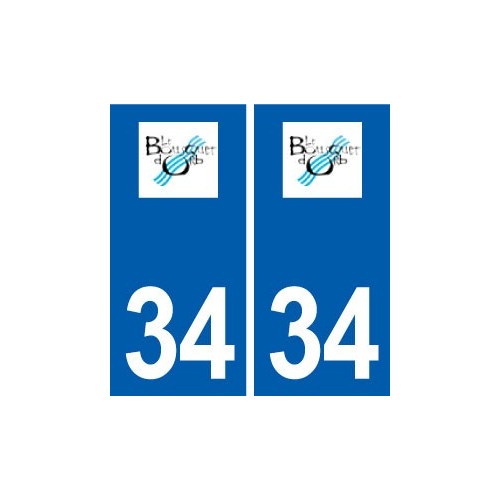 34 Le Bousquet-d'Orb logo ville autocollant plaque stickers