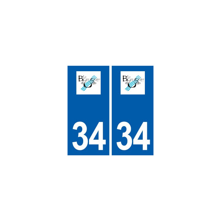 34 Le Bousquet-d'Orb logo ville autocollant plaque stickers
