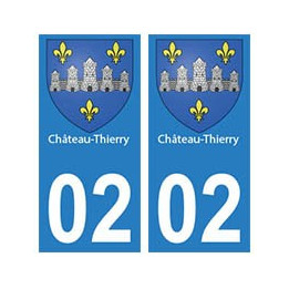 02 Château-Thierry ville autocollant plaque