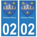 02 Château-Thierry ville autocollant plaque