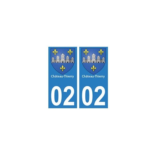 02 Château-Thierry ville autocollant plaque